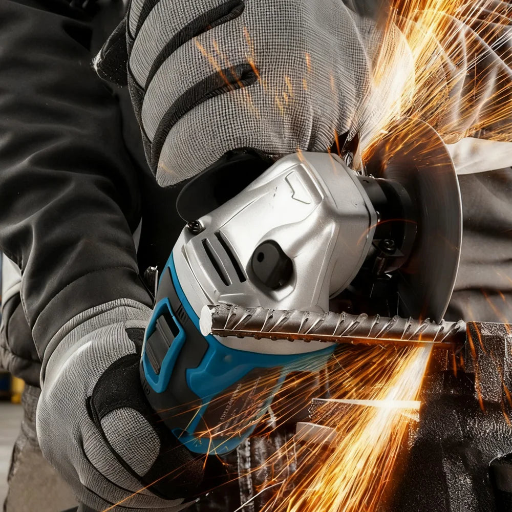 YOFIDRA 125mm 4 Gears Brushless Electric Angle Grinder Metal Wood Grinding Polishing Cutting