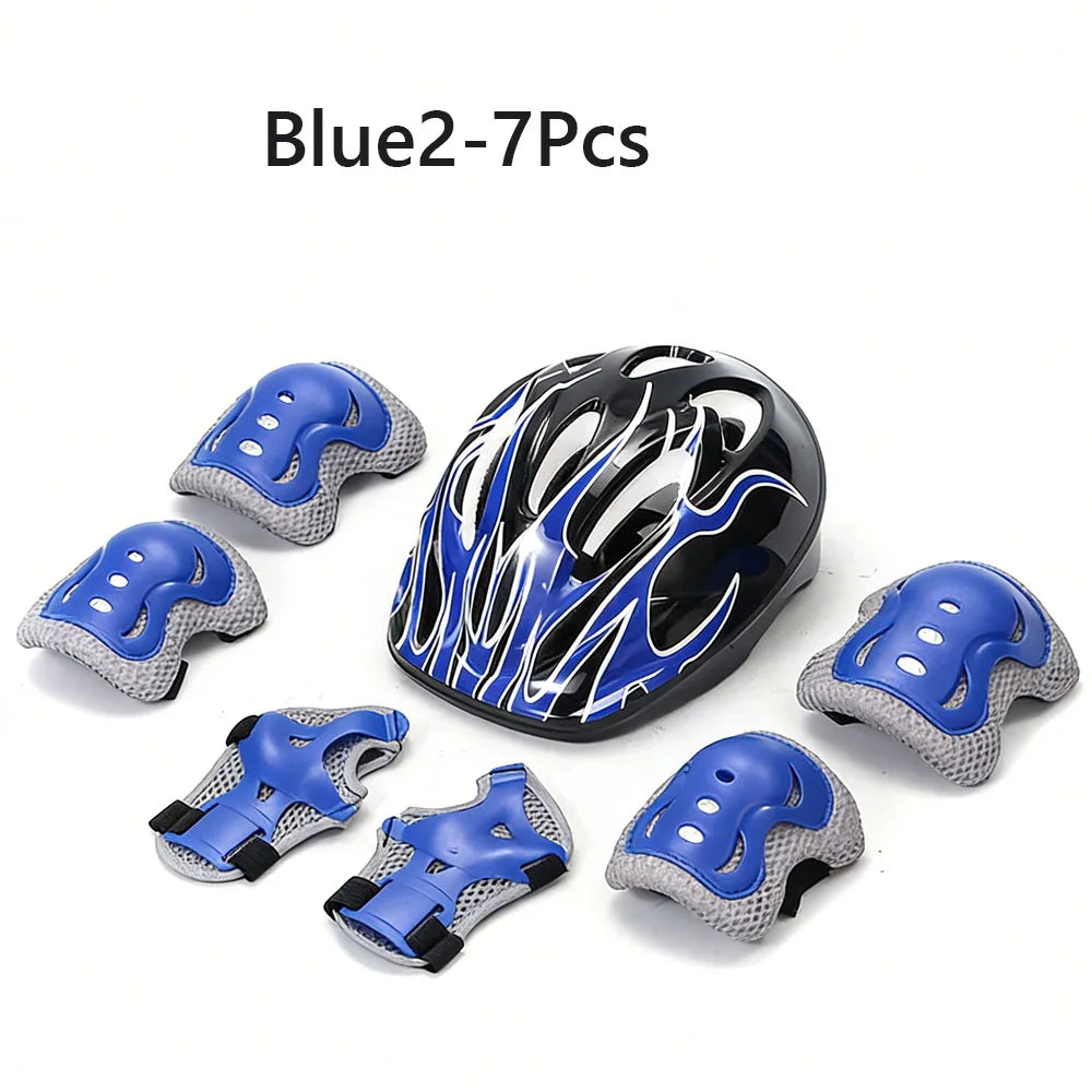 Kids Bike Helmet, Toddler Helmet for Youth Adult, Knee Pad Elbow Pad Wrist Guard Protective Gear Set for Bike