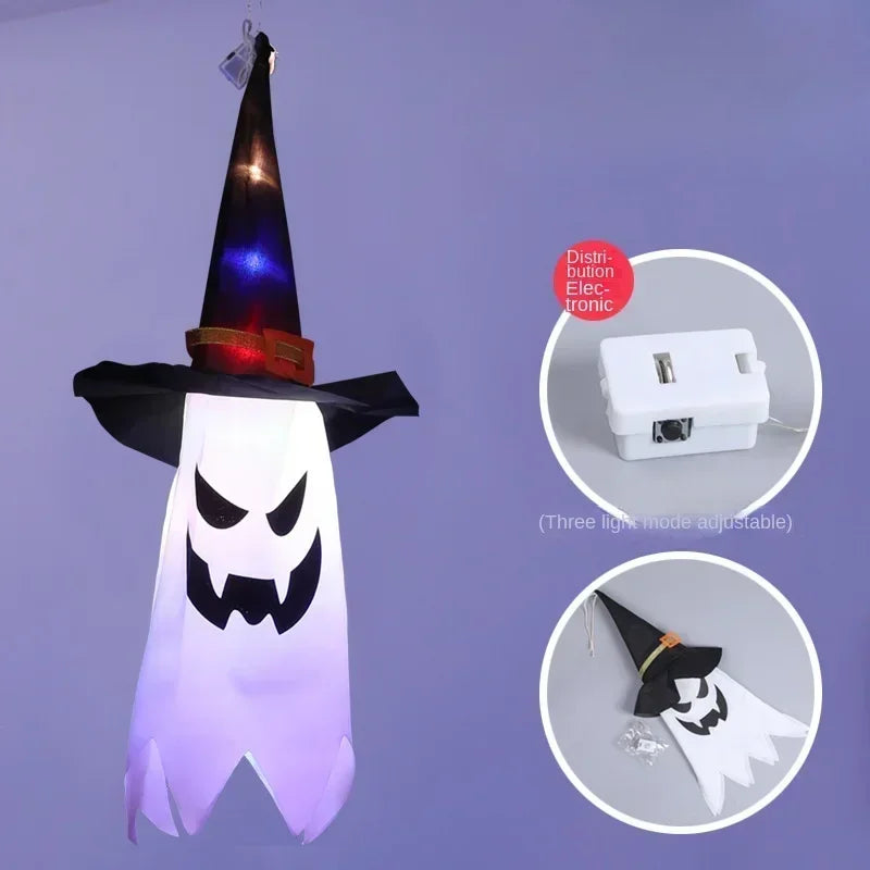 Halloween Glowing White Ghost LED Hanging Ghosts Horror Props