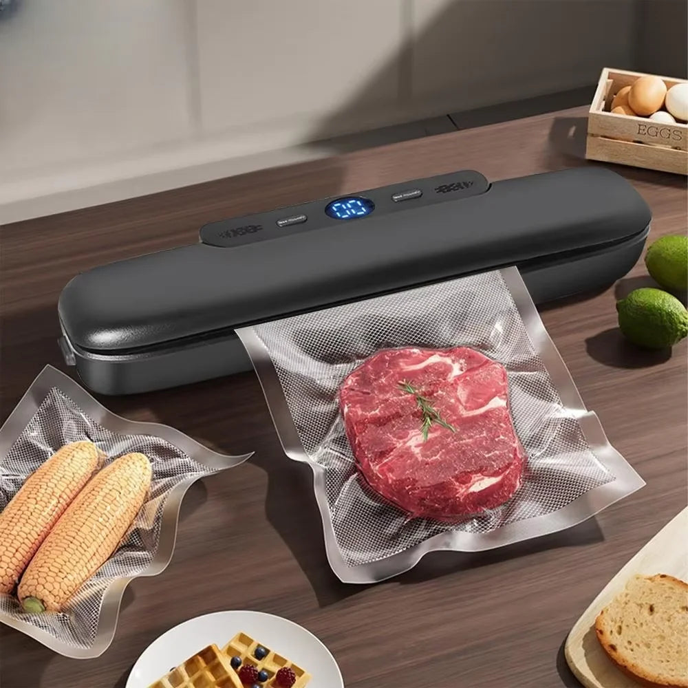 Compact Vacuum Sealer Machine - 60kPa Powerful Suction Food Saver with Leak-Proof Technology | Automatic Air Sealing System