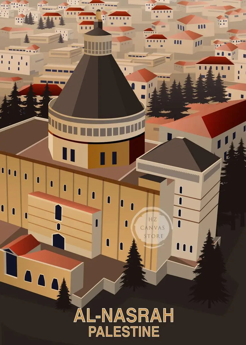 Jerusalem Palestine Travel Poster Religious Shrines Mosque Prints Canvas Painting Wall Art Pictures for Living Room Home Decor