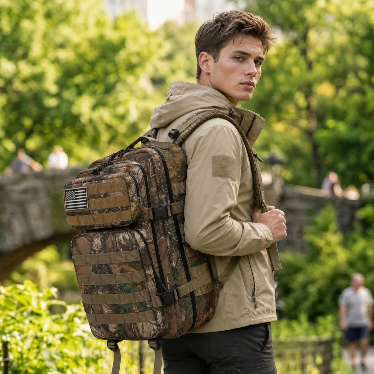 45L Tactical Travel Backpack Molle Large Capacity Multi Pocket Storage Bag Durable Wear Resistant Camping Hiking