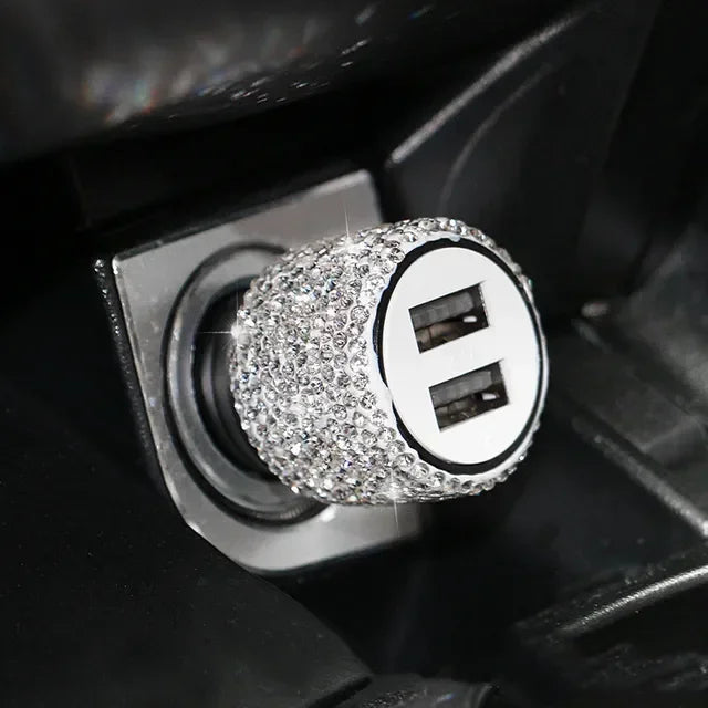 Bling USB Car Charger 5V 2.1A Dual Port Fast Adapter