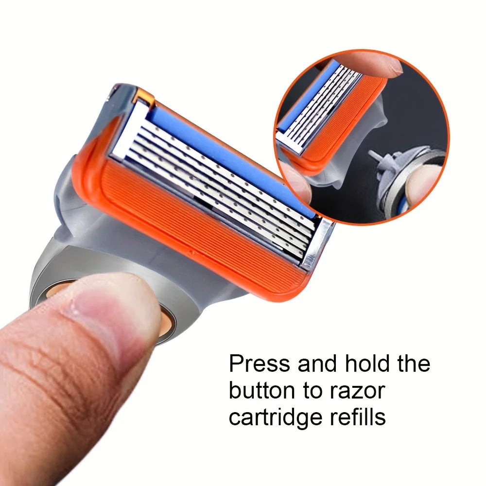 4/12/16 Pcs 5-layer Men's Razor Fusion Pro Power Shaving Shaver Male Face Beard Hair Trimmer 5 Layer Blades Replacement Refills
