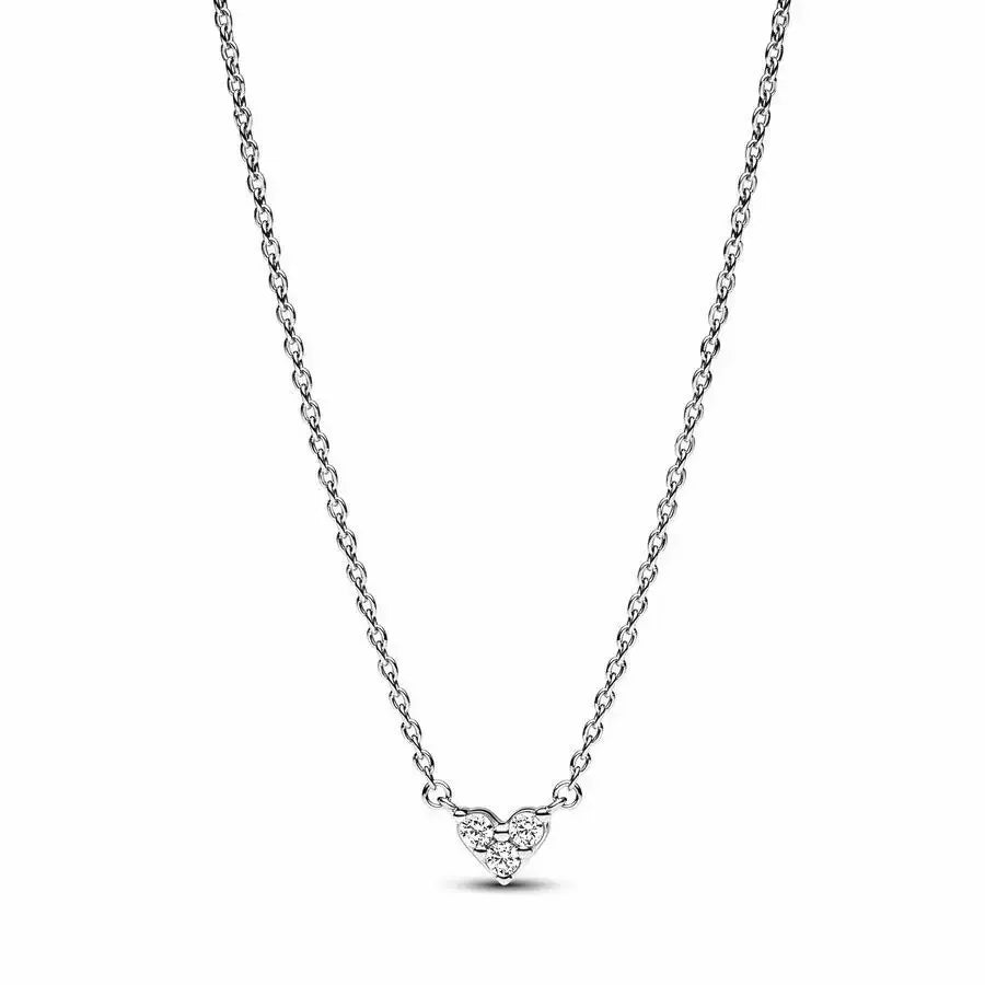 Fashionable Heart Pendant Necklace S925 Pure Silver Zircon
