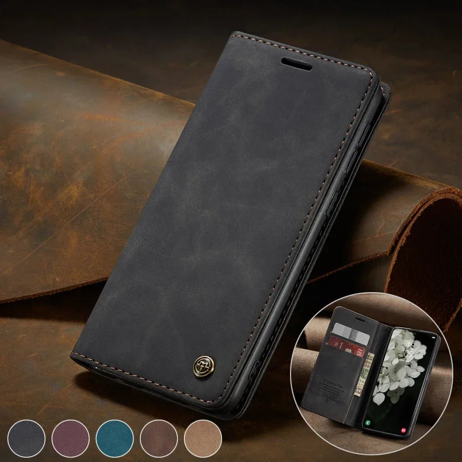 Wallet With Card Slot Magnetic Flip Leather Case For Samsung Galaxy S26 Ultra S25 Plus S24 FE Note 20 10 A16 A17 A18 A37 A56 A57