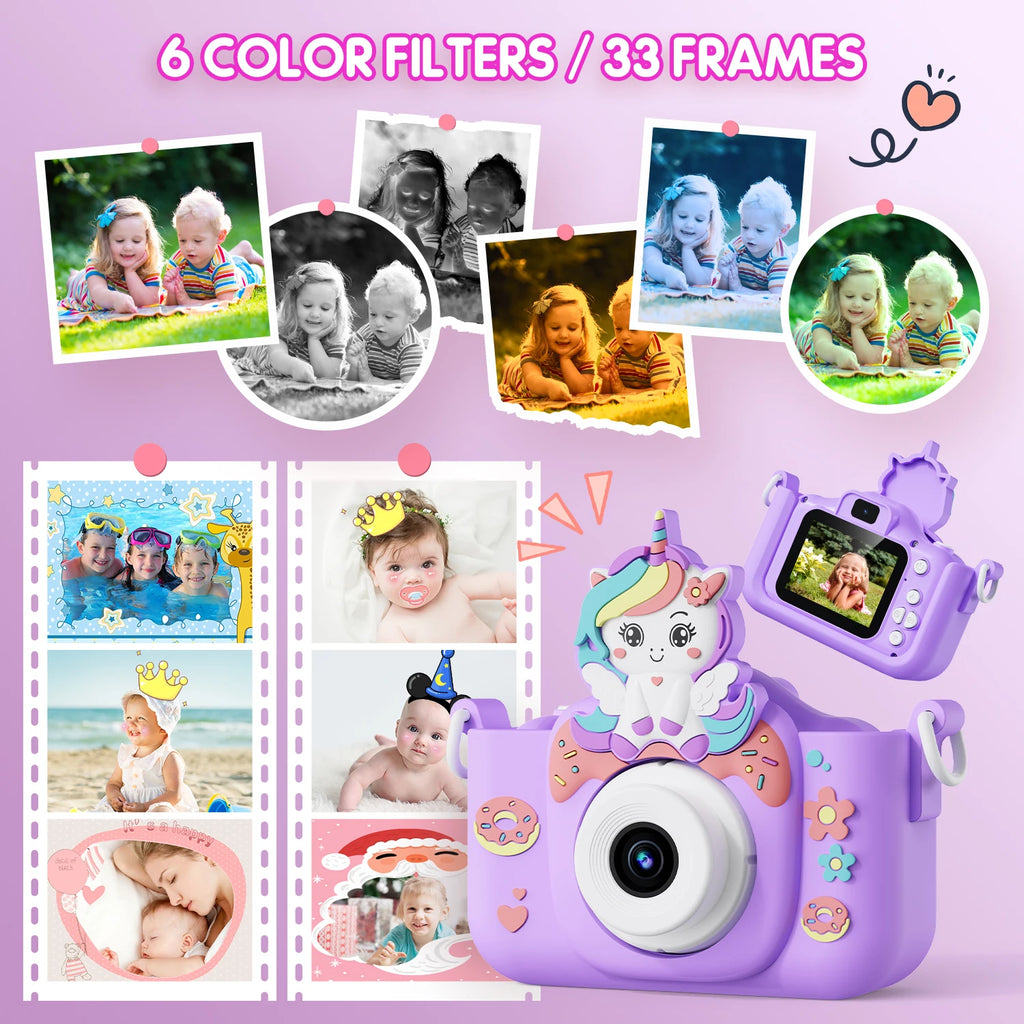 48MP Kids Camera for Girls 3-12 Video Selfie Camera