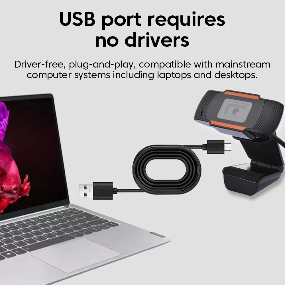 USB HD PC Webcam 1080P 720P Plug And Play Computer Web Camera