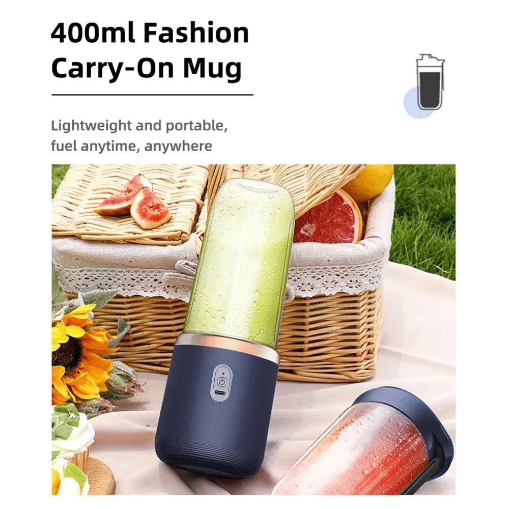 6 Color 400ml Portable USB Blender Electric Travel Juicer Cup