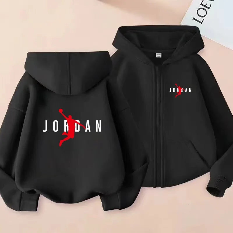 kids Autumn Winter Sweatshirt Basketball Charming Clothing Zipper Style Hoodie Girl Boy
