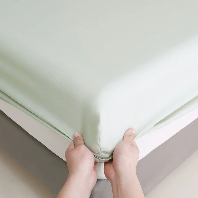 Bamboo Fiber Bedding Fitted Sheet Silky Cooling Plant Fiber