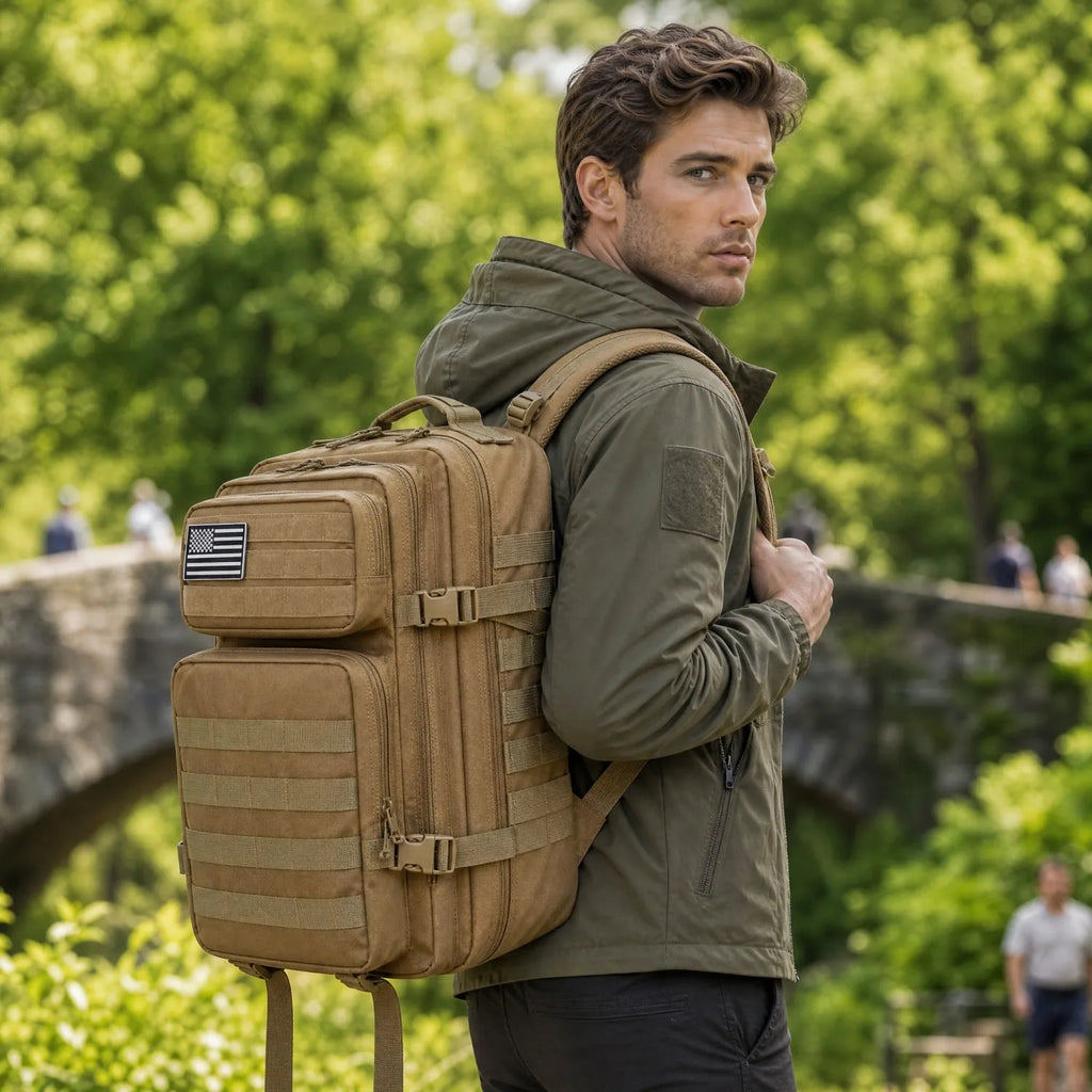 45L Tactical Travel Backpack Molle Large Capacity Multi Pocket Storage Bag Durable Wear Resistant Camping Hiking