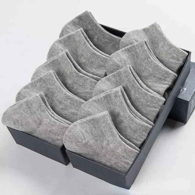 10pairs / Low Black And White Gray Cotton Socks
