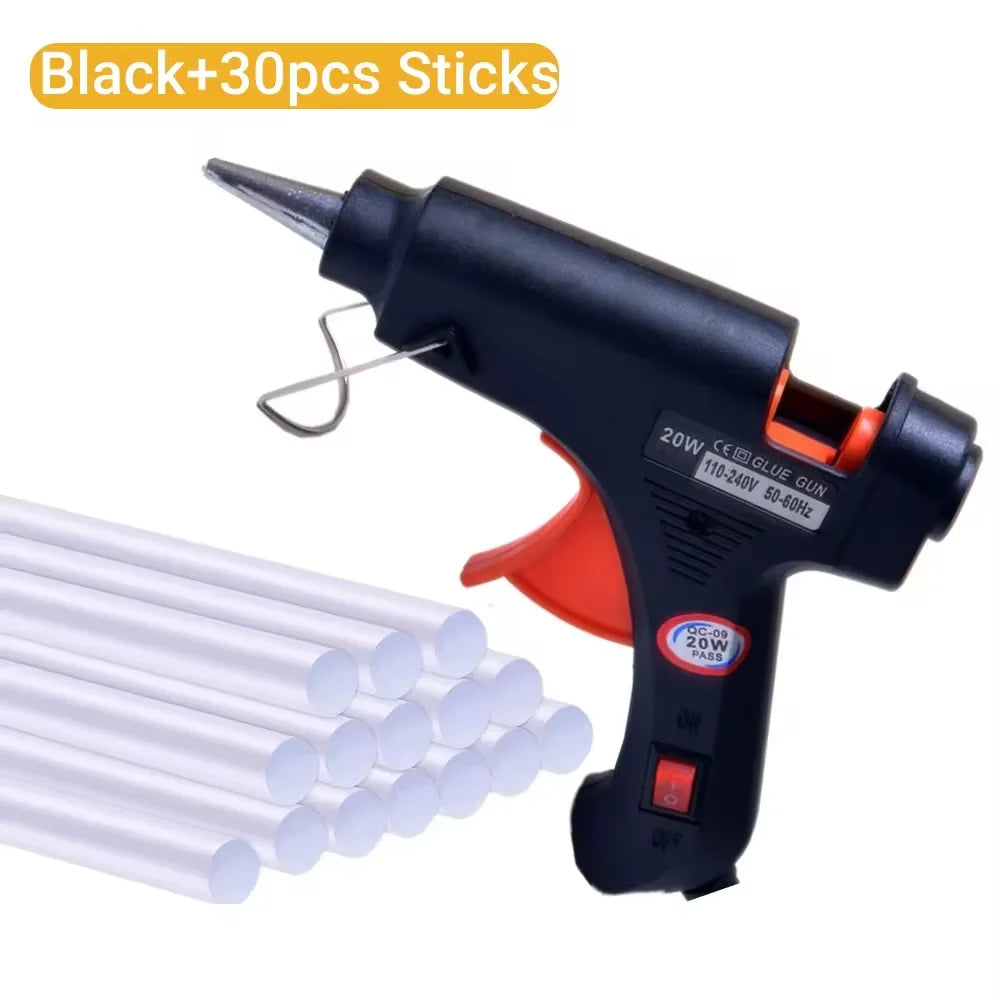 Hot Silicone Gun 20W Electric Glue Gun With 30Pcs Transparent Sticks Mini DIY Tools For Home Repair Tool Special Stick Set