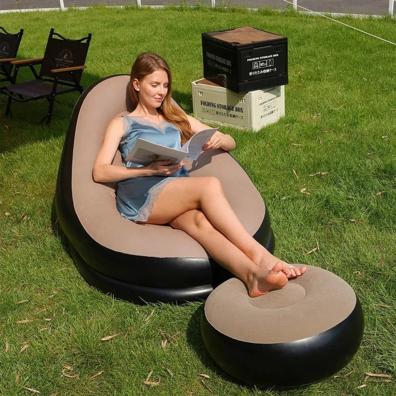 Stocking Stuffers Inflatable Lazy Couch Sofa Set, Foldable Recliner