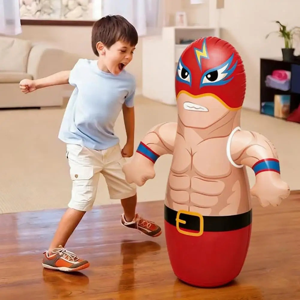 Inflatable Tumbler Toy Thick PVC Punching Bag for Kids Bounce Back Boxing Toy Stress Relief Indoor Outdoor Toy Gifts