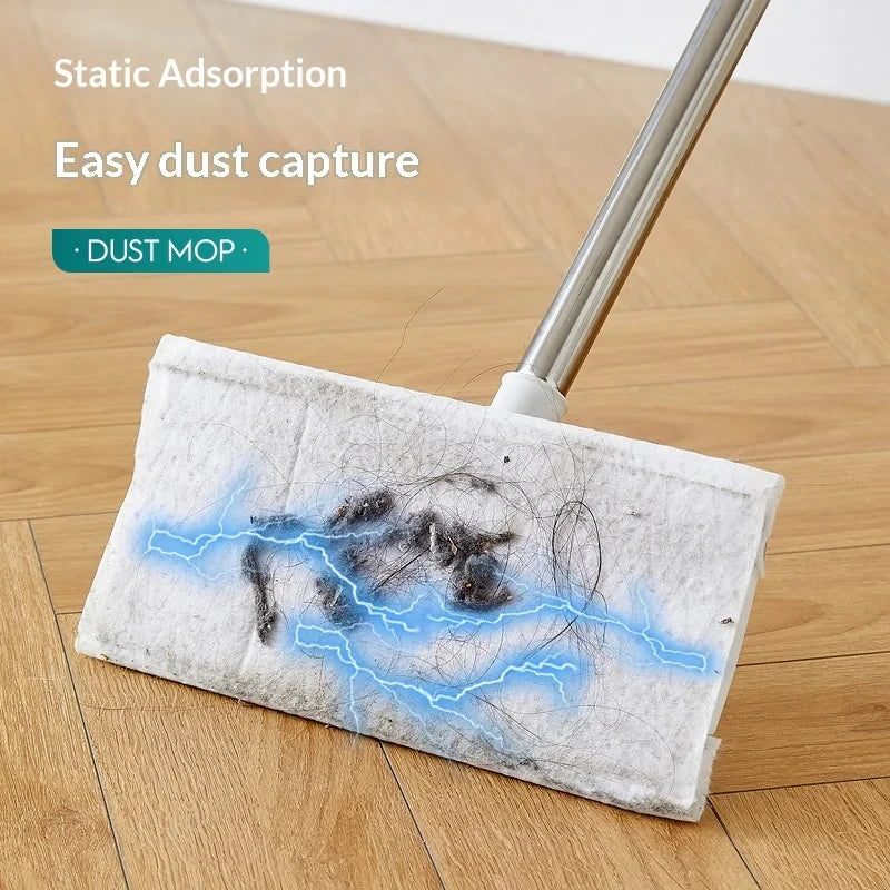 Hands-free flat lazy mop with cloth clip, mop only without cloth