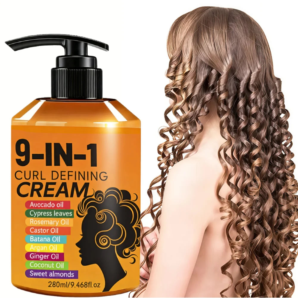 280ml Curly Hair Styling Cream, Moisturizing and Smoothing Formula,