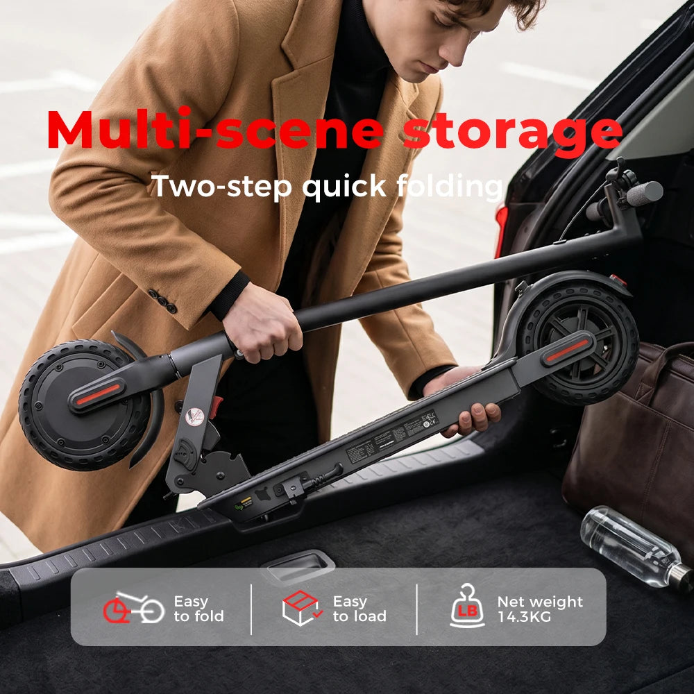 W3C Electric Scooter 8.5 Inch 500W Max Motor 36V7.8Ah Battery 24-34KM Range 3 Speed 35KM/H Rear Drive Rear Hub Brake + E Brake With App E Scooter