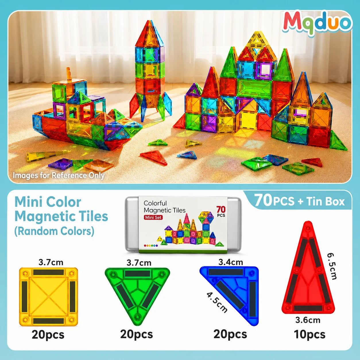 MQUDUO 3D Magnet Construction Kit Magnetic Tiles Puzzle, Modern Home Office Desk Decor Adult Fidget Toy Creative Relaxation Gift