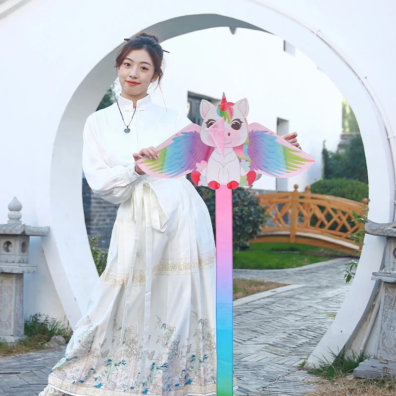 Yongjian Pink Unicorn Kite  small kite suitable for children or beginners, easy to fly With 50m kite string