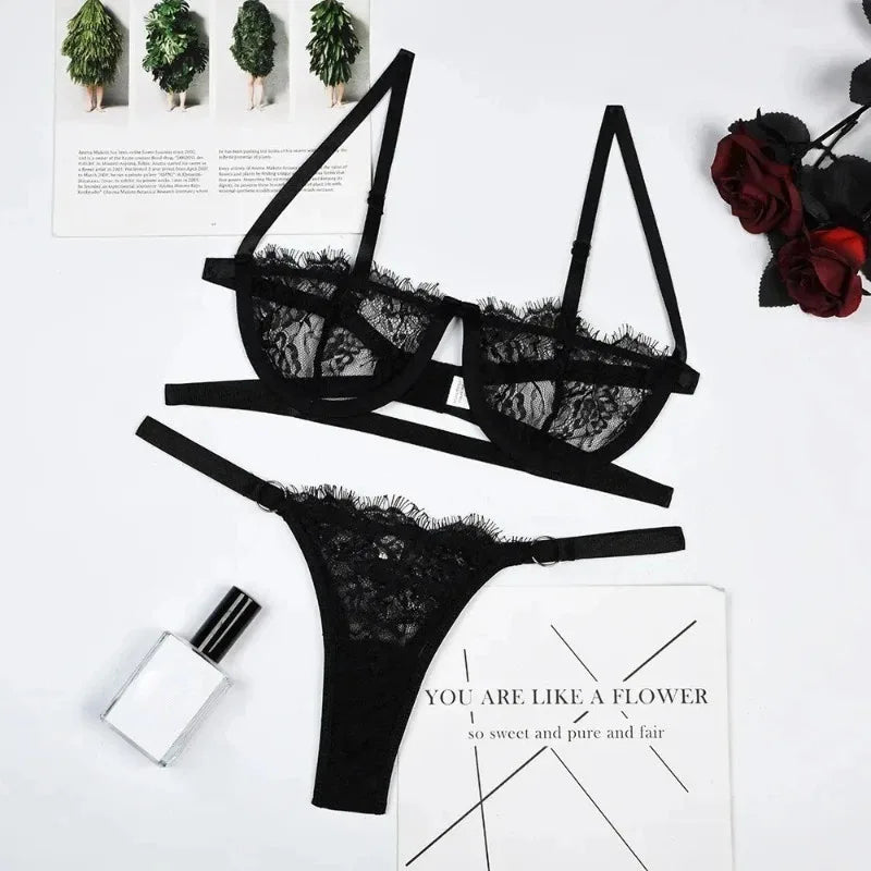 Sexy Lingerie Woman Lace Transparent Underwear Fairy Embroidery