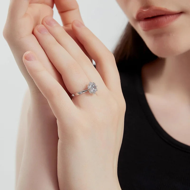 1/2/3/4CT Brilliant Cubic Zirconia Ring with 18K White Gold Plated