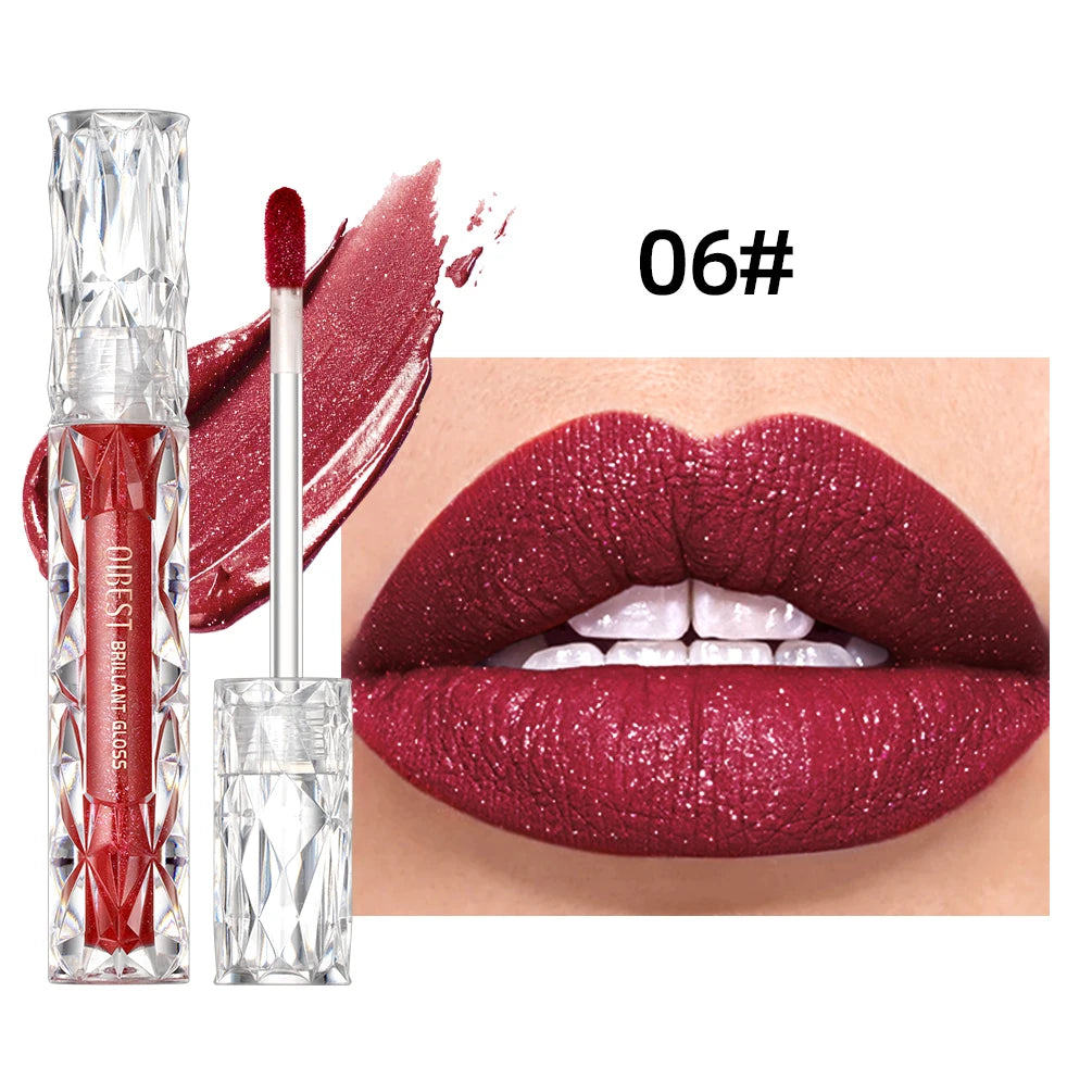 QIBEST Waterproof Diamond Shimmer Glitter Lipgloss