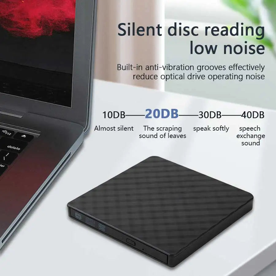 2 in 1 USB 3.0 Type C External DVD RW ROM CD Player Writer Reader Optical Drives for Laptop Desktop Computer Portable DVD Burner
