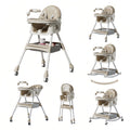 Multifunctional High Chair for feeder Baby Dinner wide Space Seat folk Aluminum