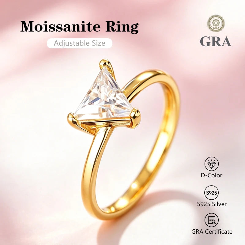 0.5-2.0 Carat Emerald Cut Moissanite Ring S925