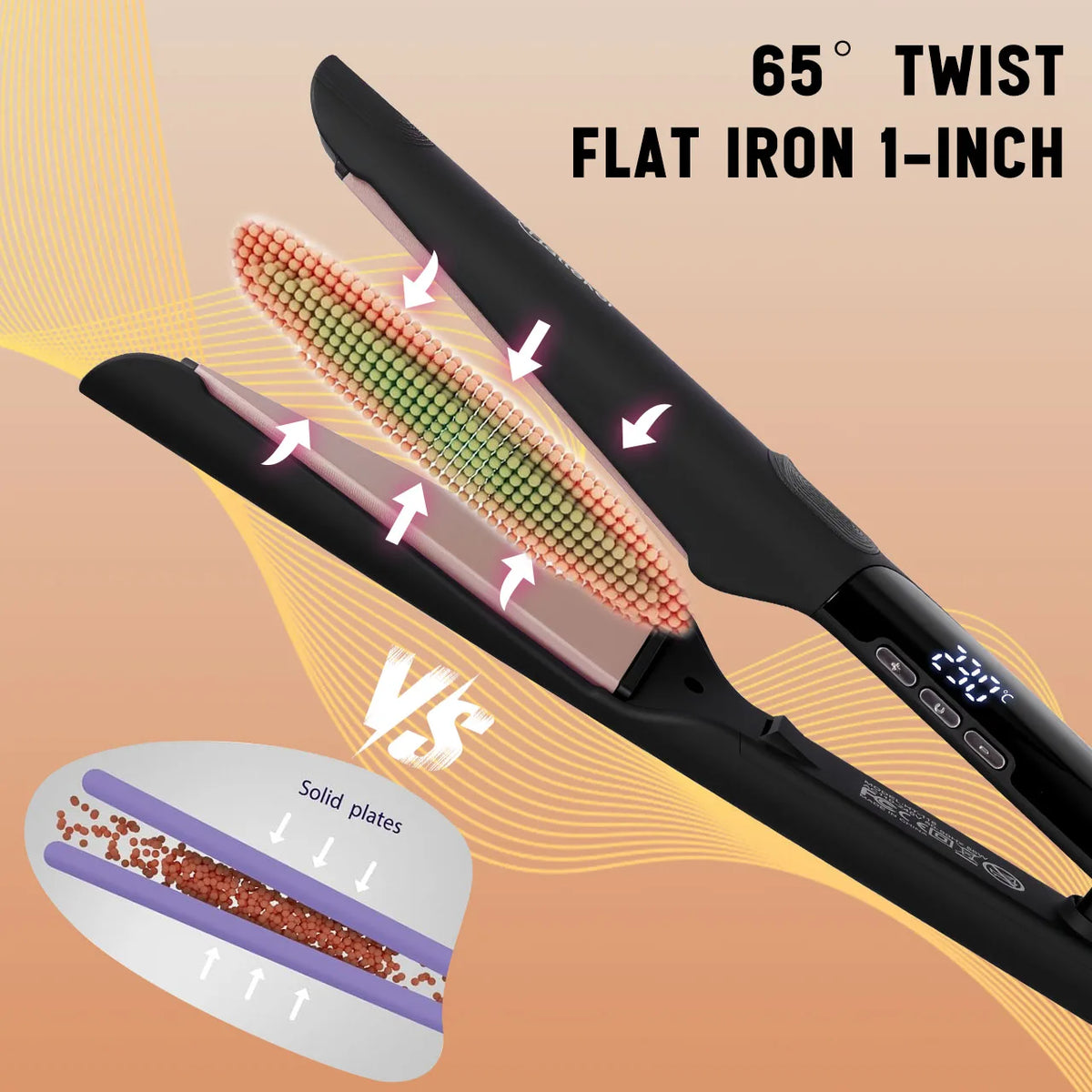 2‑in‑1 Hair Straightener and Curler Iron, Professional Hair Styling Tool