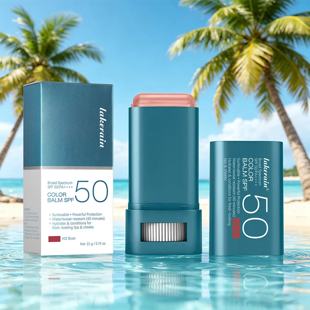 8 Color Balm SPF 50 Mineral Sun Lip & Cheek Tint Hydrating Water Resistant Long Lasting Buildable Blush Natural Makeup