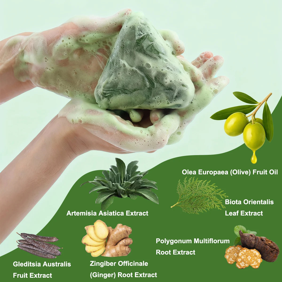Usman Grass Shampoo Bar For Hair Growth, Anti Hair Loss, Controls Oil, Natural Organic Soap Bar