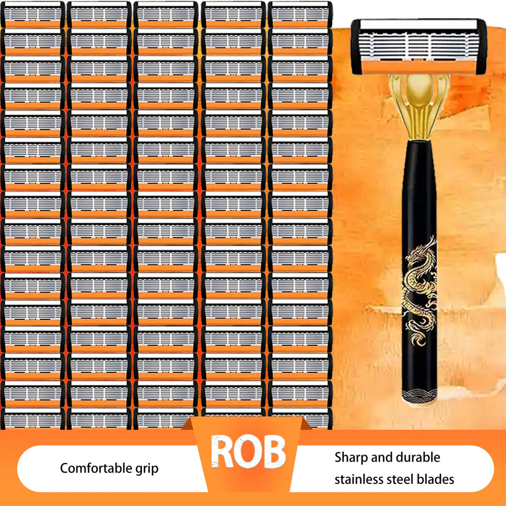 Men's safety razor, anti-slip handle, sharp and smooth blades