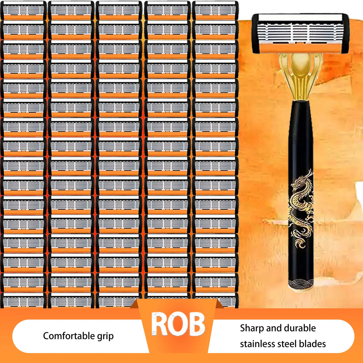 Men's safety razor, anti-slip handle, sharp and smooth blades