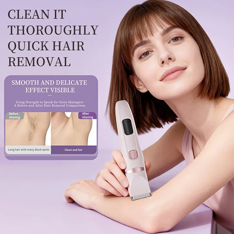 Women's Bikini Trimmer, Women's Electric Shaver, Replaceable Heads,