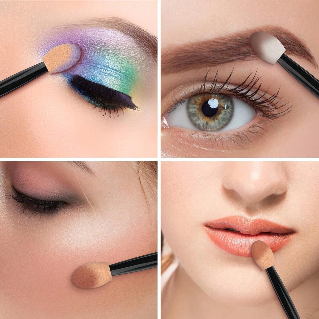 10/30/50/100/150Pcs Sponge Stick Eye Shadow Brush Applicators Double Head Cosmetic Soft Sponge Eye Shadow Mini Makeup Tools