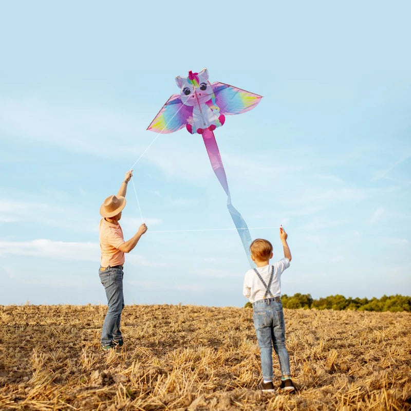 Yongjian Pink Unicorn Kite  small kite suitable for children or beginners, easy to fly With 50m kite string
