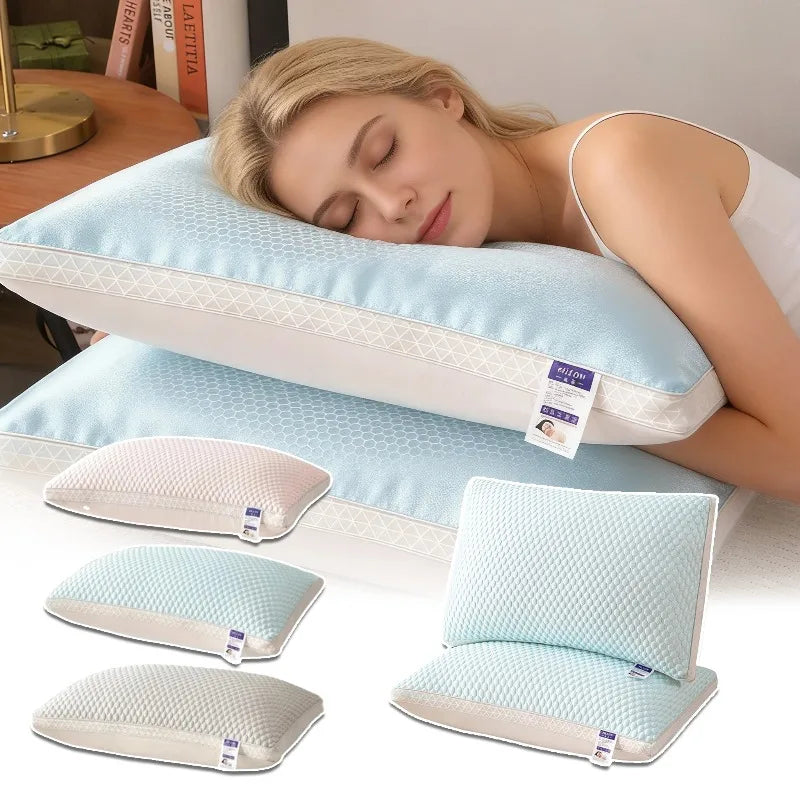 1PC Cool Bean Ice Silk Pillow Down Alternative Microfiber Filling Breathable