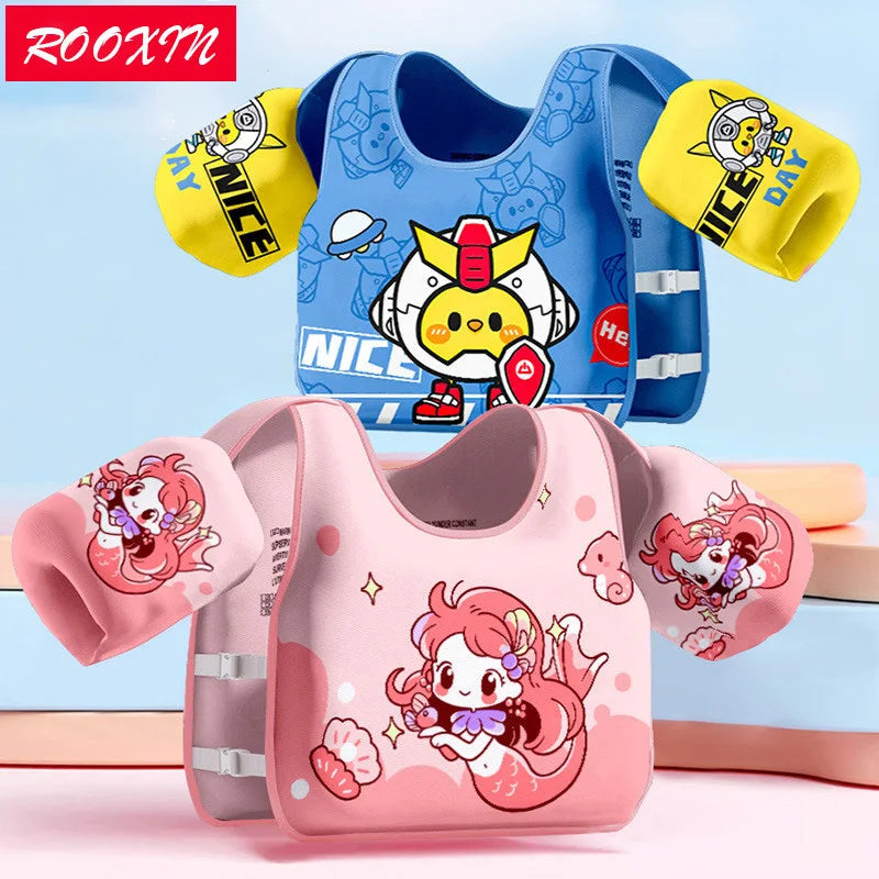 Rooxin No Inflation Swim Vest Buoyancy Vest Swimming Ring Tube Swim Accessory For Water Sports Swimming Arm Ring Swim Pool Float
