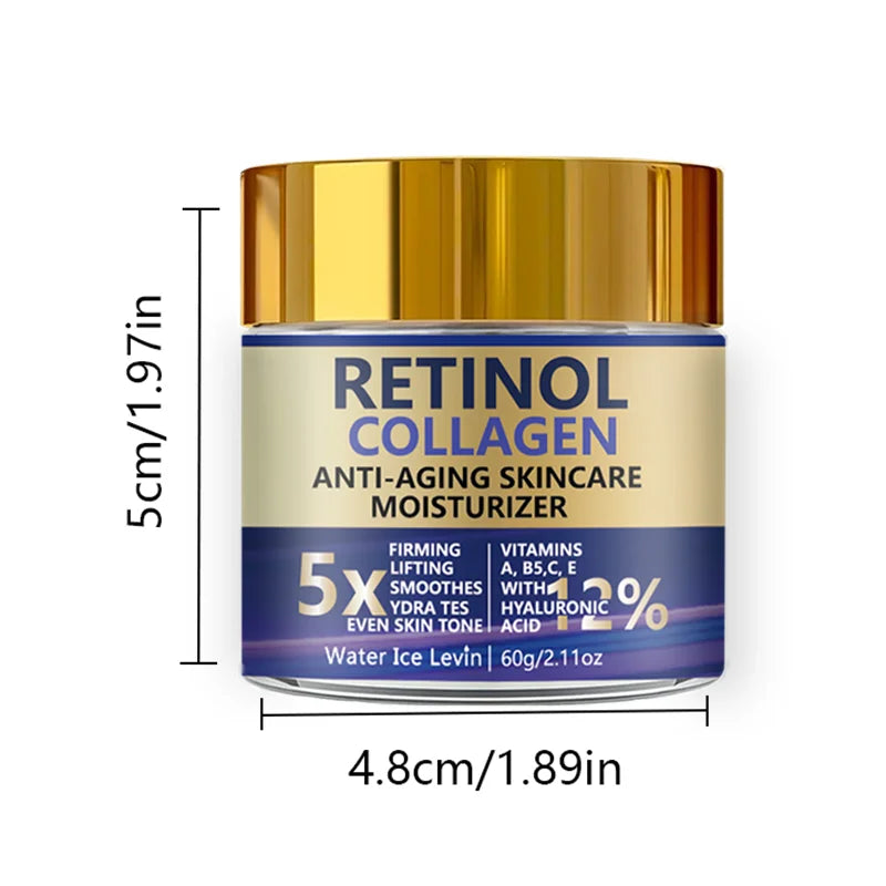Retinol Collagen Hyaluronic Acid. Anti-Aging Moisturizer 5X Firming Lift.
