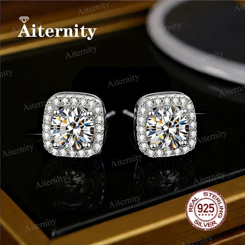 100% Earrings Moissanite for Women Pass Diamond