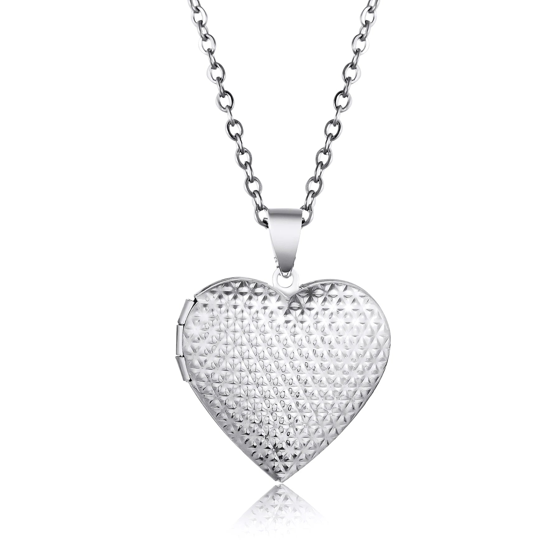Fashion Stainless Steel Love Heart Locket Pendants Can Place Photos Necklace For Friend Family Customized Jewelry Gifts