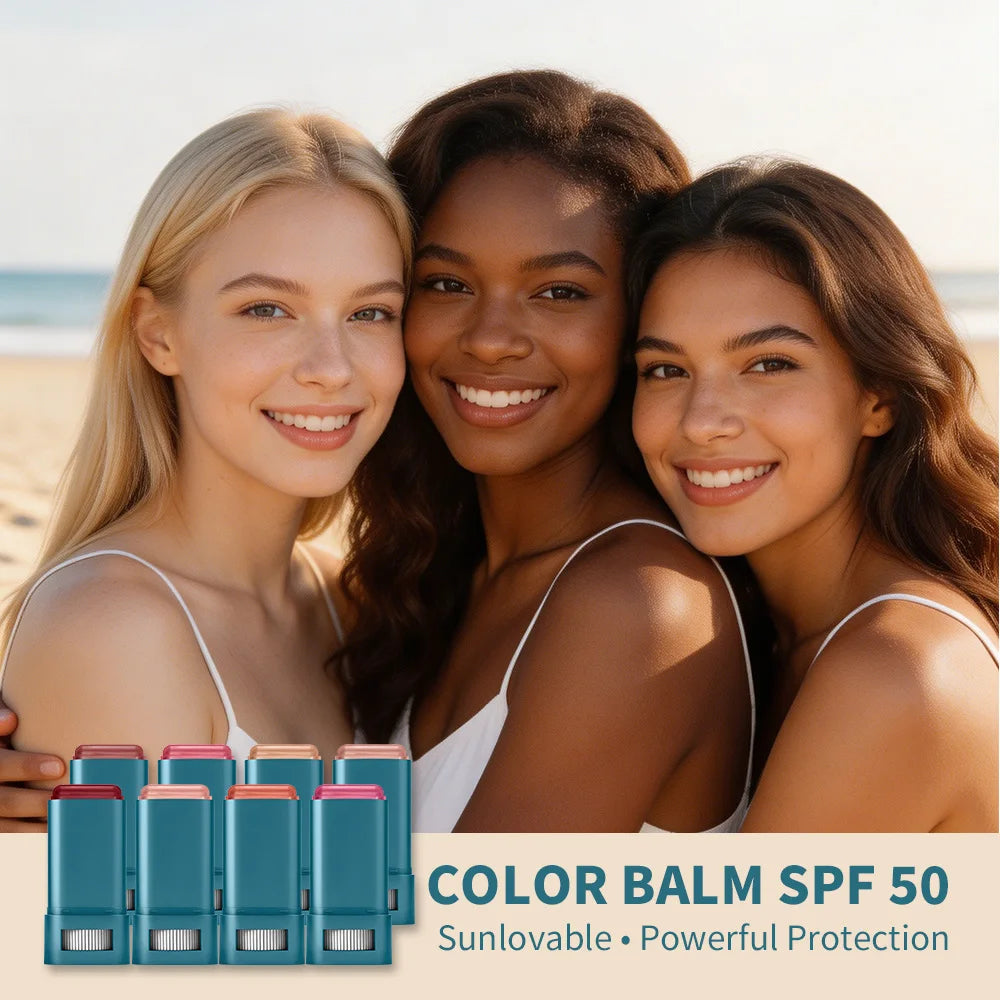 8 Color Balm SPF 50 Mineral Sun Lip & Cheek Tint Hydrating Water Resistant Long Lasting Buildable Blush Natural Makeup