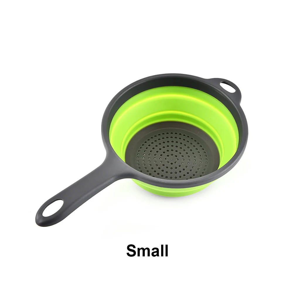 Silicone World Folding Drain Basket Fruit Vegetable Washing