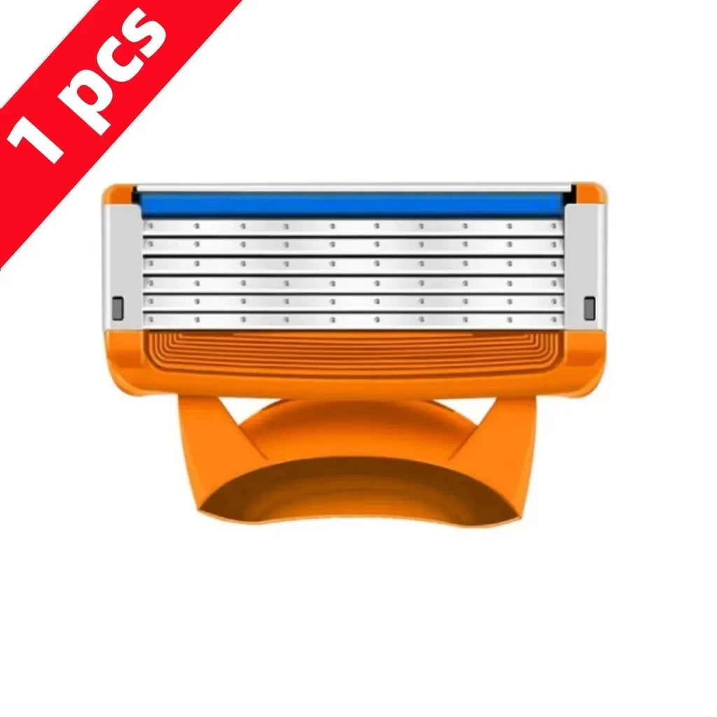 Manual Shaving For Men Replace Head Five Layer Blade Eight Comfortable Shaving Blades The Latest yellow No Skin Damage Uncharged
