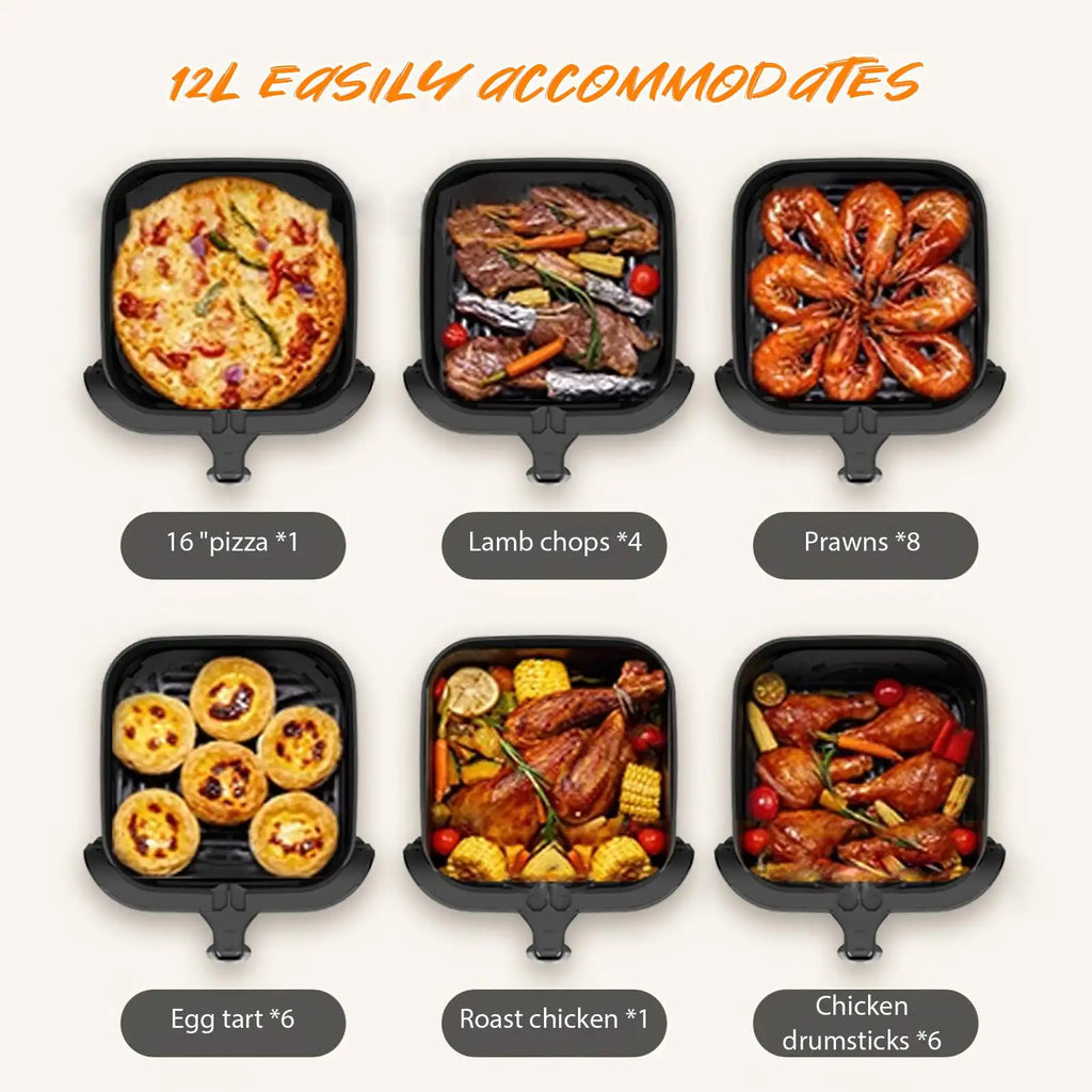 8L Air Fryer Stainless Steel Visible Large Ccapacity Electric Oven