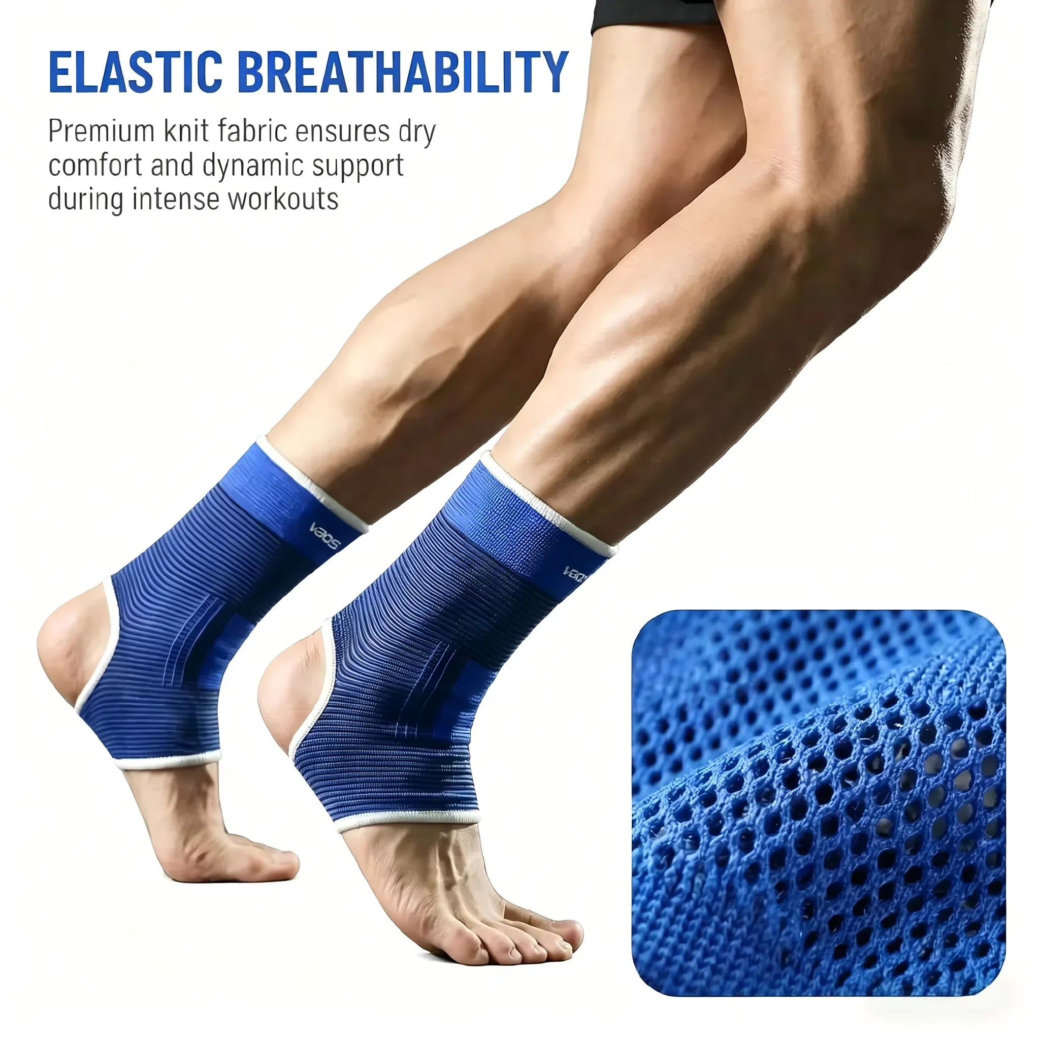 VBOSI Breathable High Elasticity Ankle Support Brace Compression Sleeve for Sports Basketball Running Gym Injury Protection