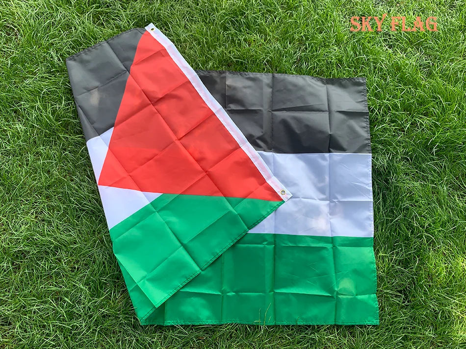 SKY FLAG Large Palestine Flag 150 X 90cm Hanging High Quality Polyester Gaza Palestinian Banner